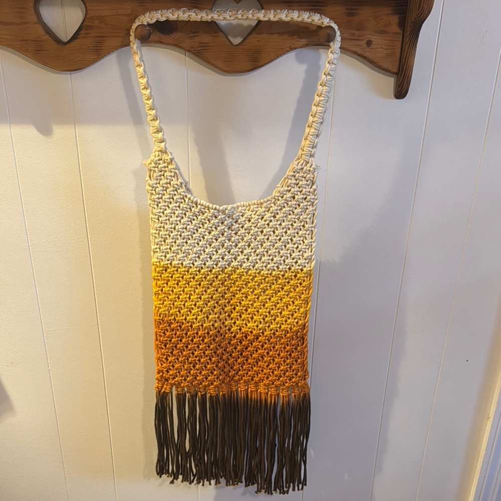 Boho Chic Yellow and Orange Crossbody Bag